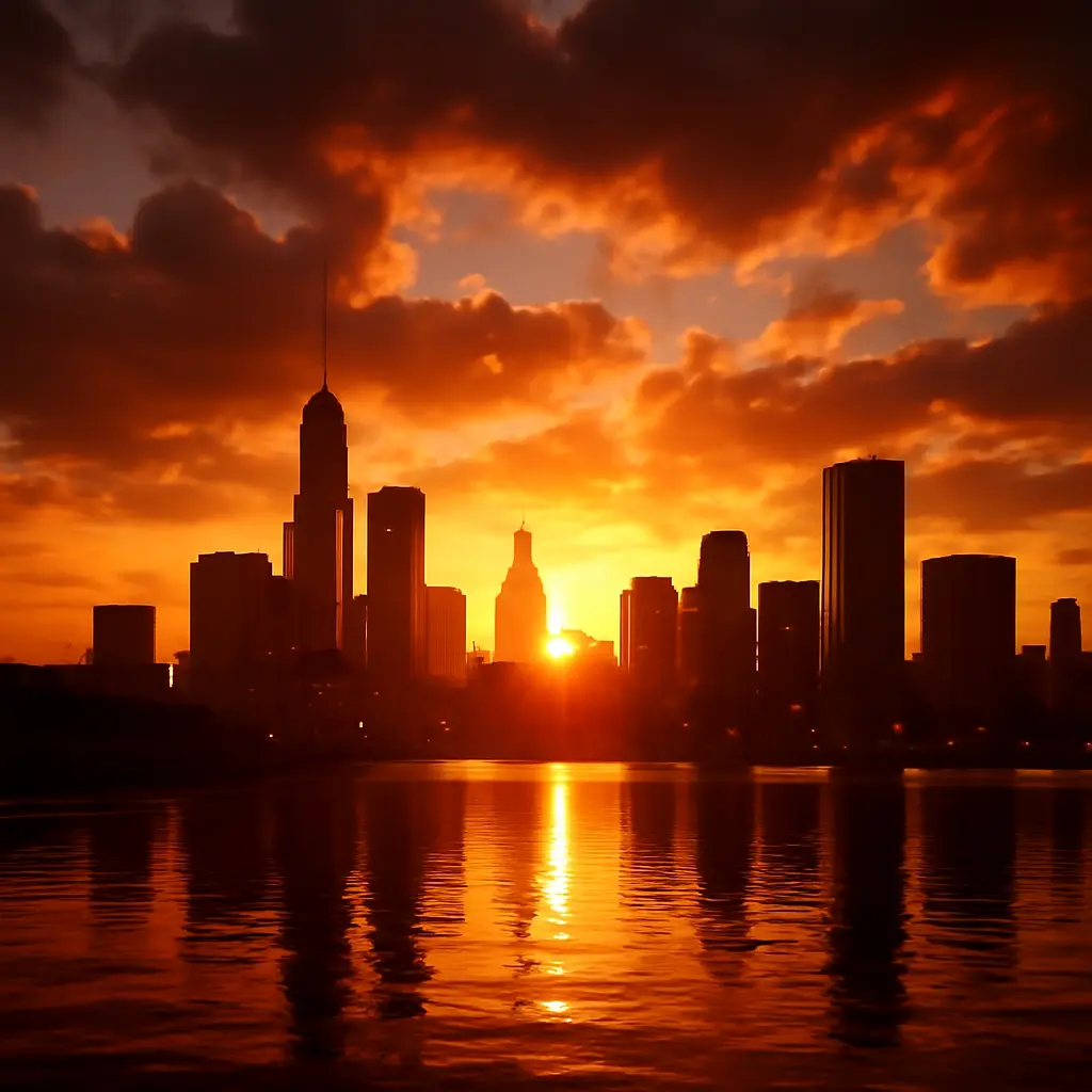 Epic in-game sunset In-game sunset scene composition