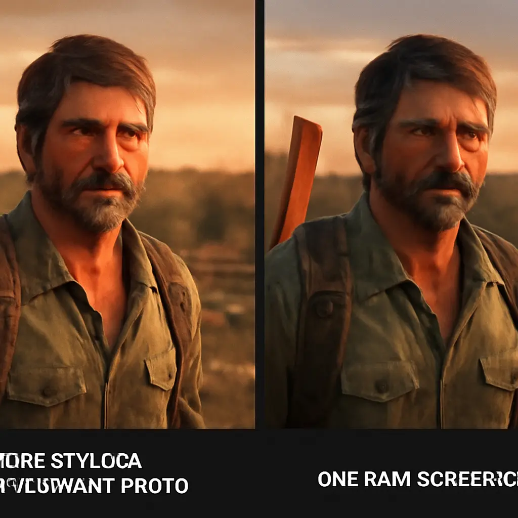 Comparison of an in-game photo and a screenshot side by side